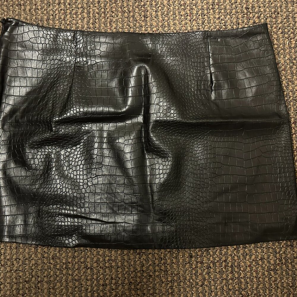 Mango Crocodile Print Skirt - Size Large